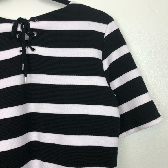 Talbots Boxy MP Tie Back Nautical 1/4 Sleeve Top - Picture 15 of 15